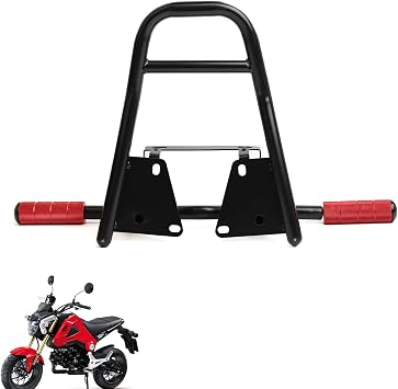 Mokuo Iron Manned Motorcycle Stunt Rear Luggage with CNC Removable Perform Bar Fit for Honda Grom MSX 125 SF 2013-2016,Red/Black Black