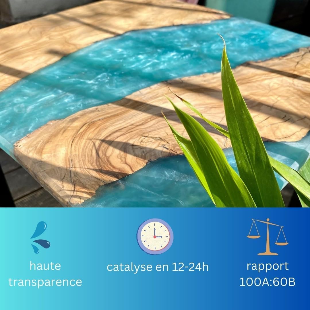 Resin Pro Icrystal Résine èpoxy – 3 Kg Resine Ultra Transparent - Pour la création de bijoux, River Table, créations artistiques, modélisme, Sans BPA - Assistance technique en Français