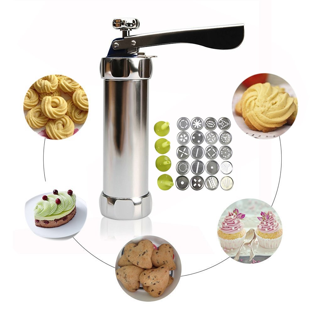 Cookie Decorazione Pistola con 20 Dischi in Alluminio