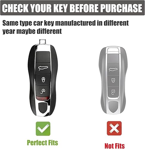 Miniatura 2 de Gematay Funda protectora para llavero Porsche con cordón para llavero compatible con Porsche Boxster Cayenne Panamera Cayman Macan Carrera 911 991