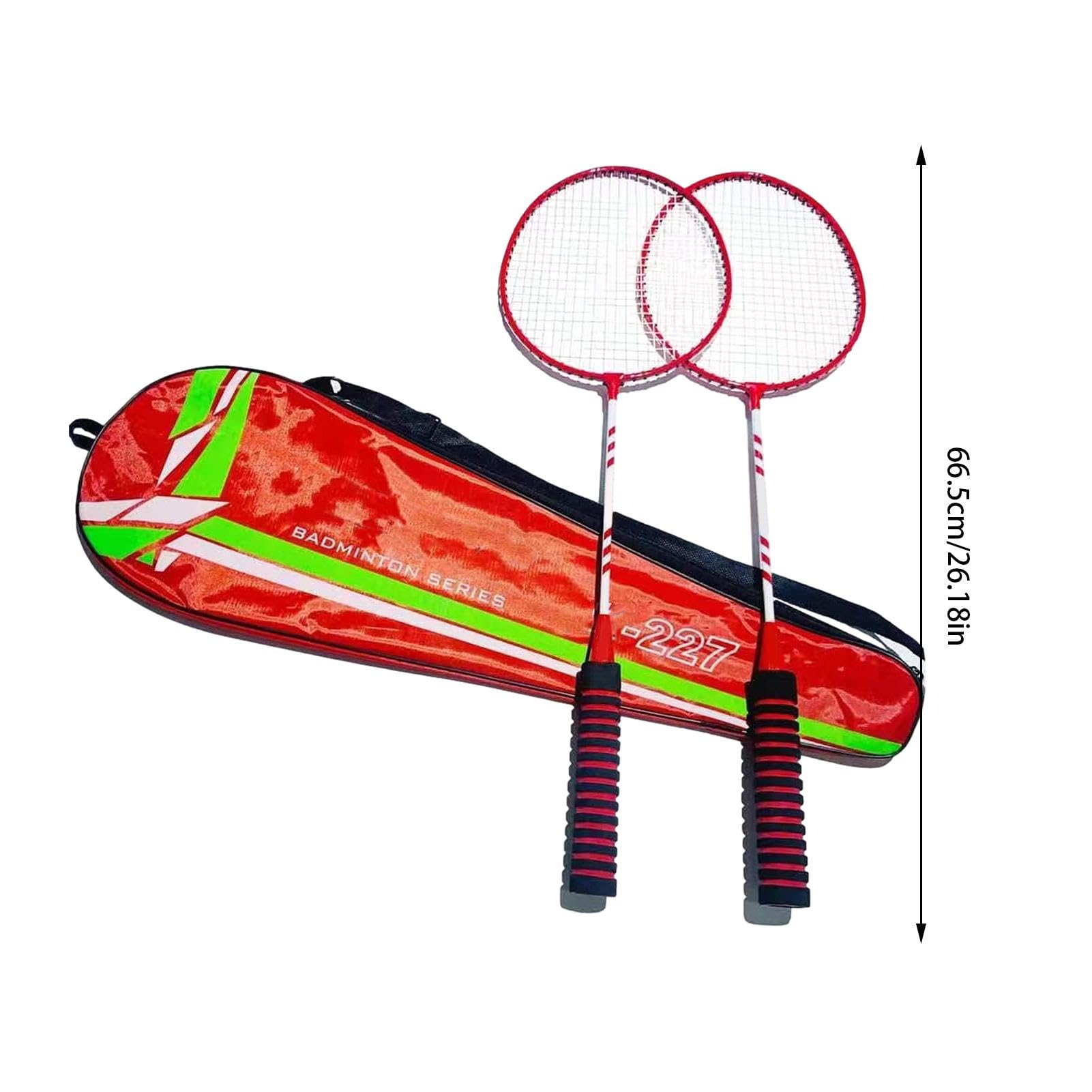 Set da badminton, racchette da badminton di ricambio per 2 giocatori, racchette elastiche e antiscivolo, attrezzatura da badminton per spiaggia, giardino, giochi di famiglia