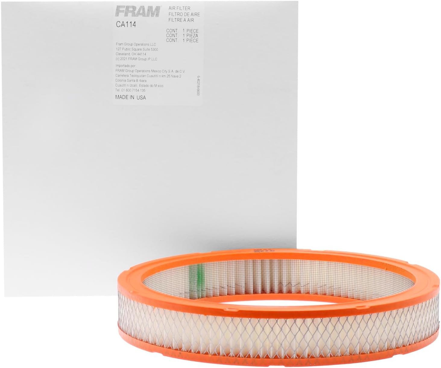 FRAM Extra Guard Engine Air Filter Replacement, Easy Install w/Advanced Engine Protection and Optimal Performance, CA114 for Select Ford and Mercury Vehicles