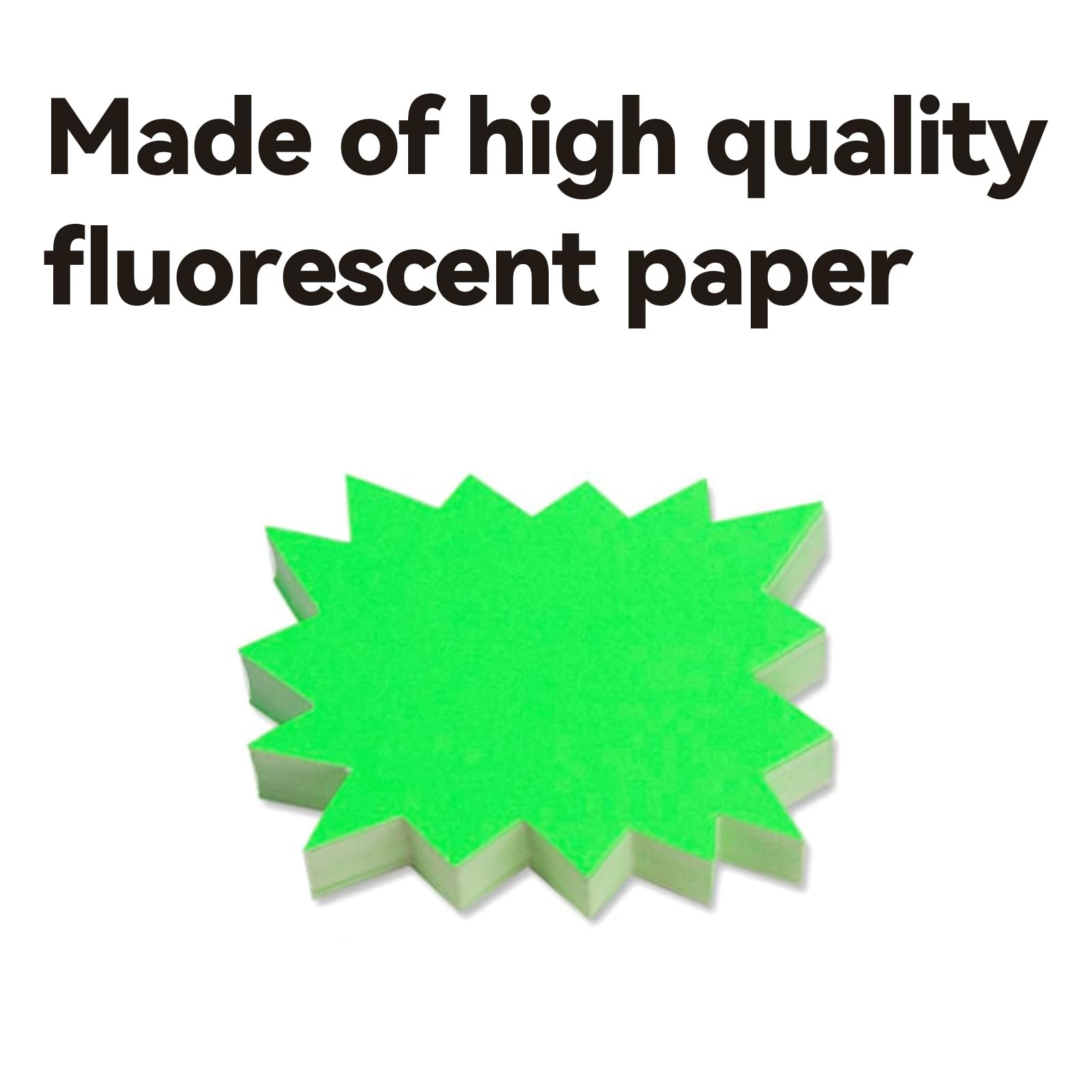 Lot de 300 panneaux fluorescents Starburst - Étiquettes de prix attrayantes pour les magasins de détail, les ventes de garage, les prix de magasin durables, 6 couleurs, 9 x 7 cm