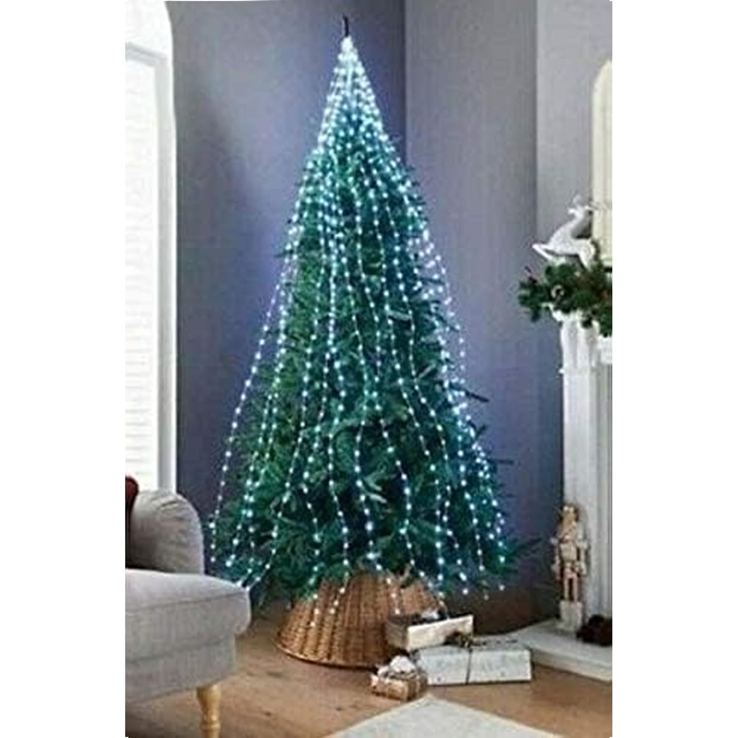 Yorkshire Homeware 672 LED Christmas Tree Lights | Sparkle Cascading Micro Tree Lights | Xmas Decorations Indoor Outdoor | Home Garden Indoor Xmas Lighting Ornament Fairy Lights (Cool White)