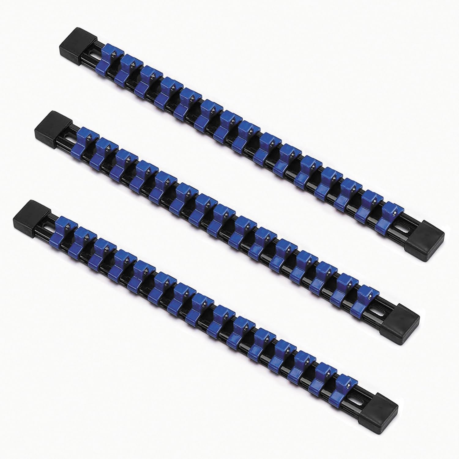 ACEBON Tools 3 Piece Socket Holder Kit, 3/8 inch Drive, Portable Clip Rail Holder, Holds 45 Sockets