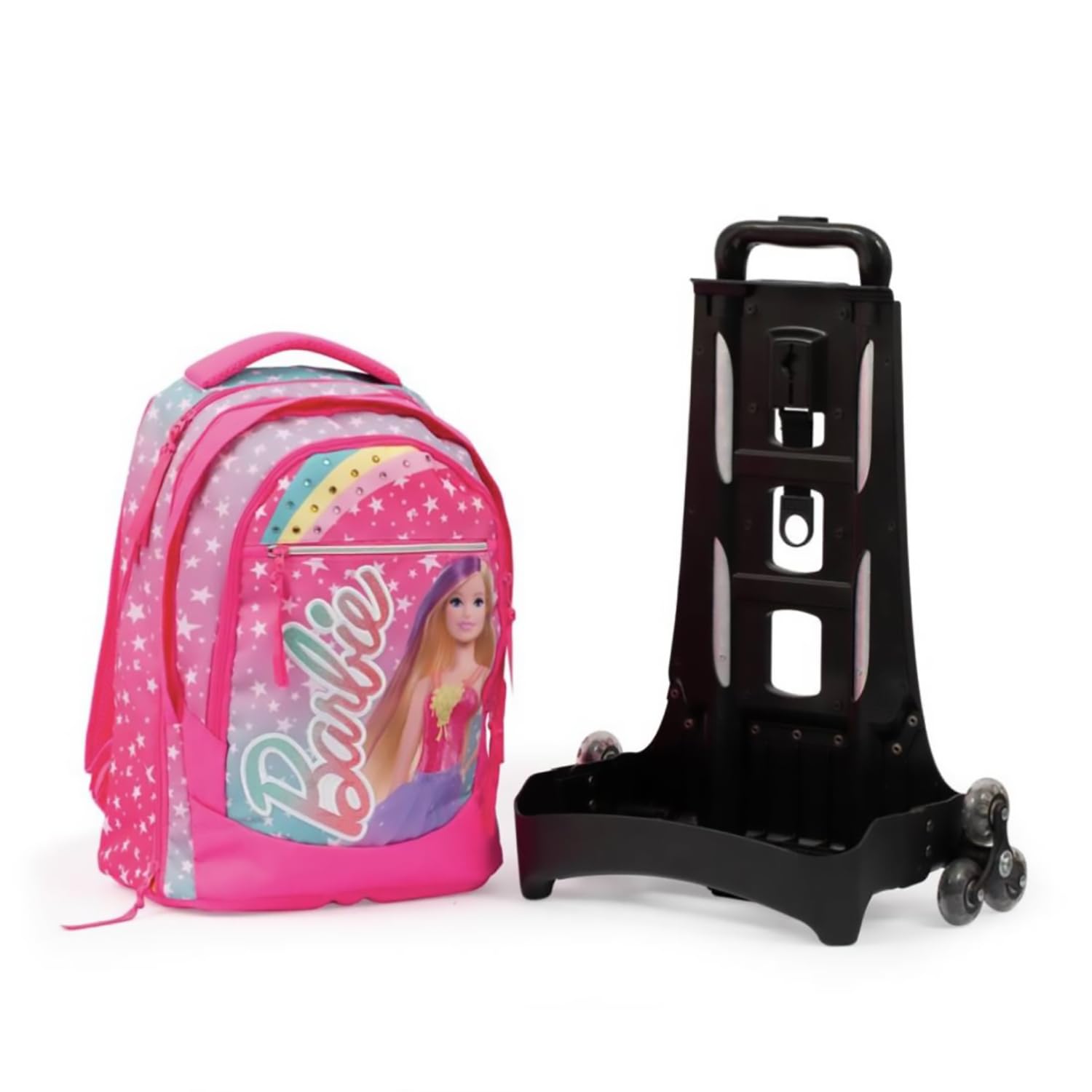 Giochi Preziosi Barbie - Zaino Trolley 3 Ruote Est Con Sistema Smart Click Schienale Confort Back, Spallacci Imbottiti,Tasca Frontale E Interna Dim. 31 X 43 X 17 (+9) Cm Capacità 35 lt