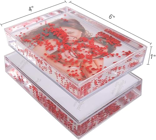 Miniatura 2 de Glitter Picture Frame Liquid Best Friends Acrylic Floating Water Personalized Snow Globe Photo Frame Cute Family Couple Custom Gift