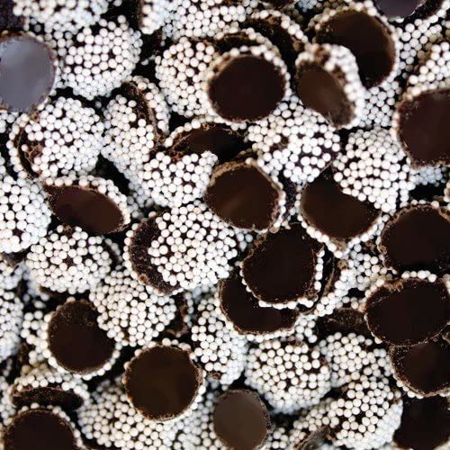 Candy Shop Mini Nonpareils Dark Chocolate Candy 2 Lbs - Resealable Candy Bag - Chocolate Discs Topped with White Nonpareils - Gourmet Chocolates - Bulk Candies for Parties or Holidays