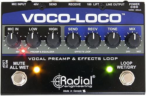 Radial Engineering Preamplificador vocal Voco-Loco y conmutador de efectos