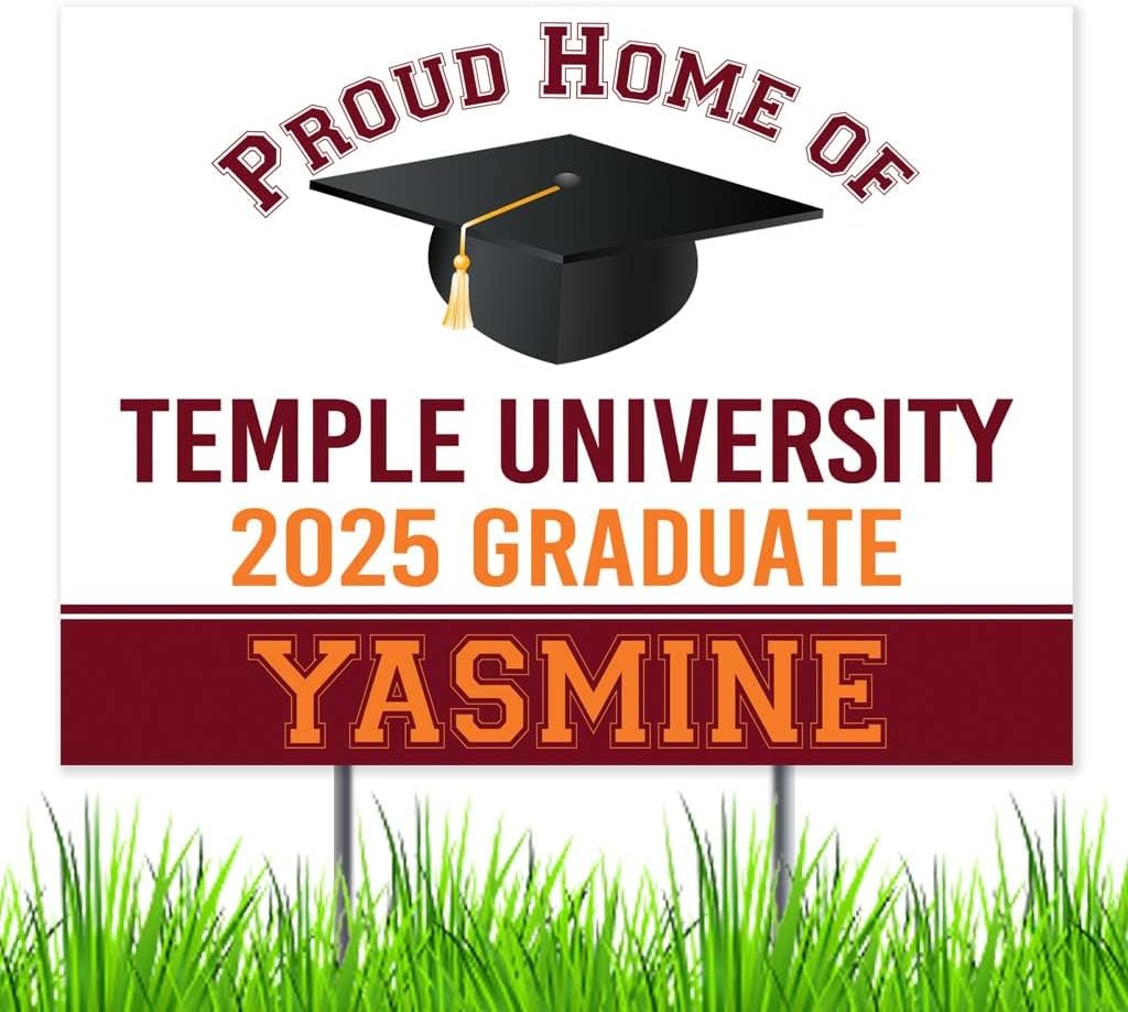 Congratulations Class of 2025 Graduate Personalized Yard Sign with Metal Stake, Custom Graduation Party Personalized Lawn Sign