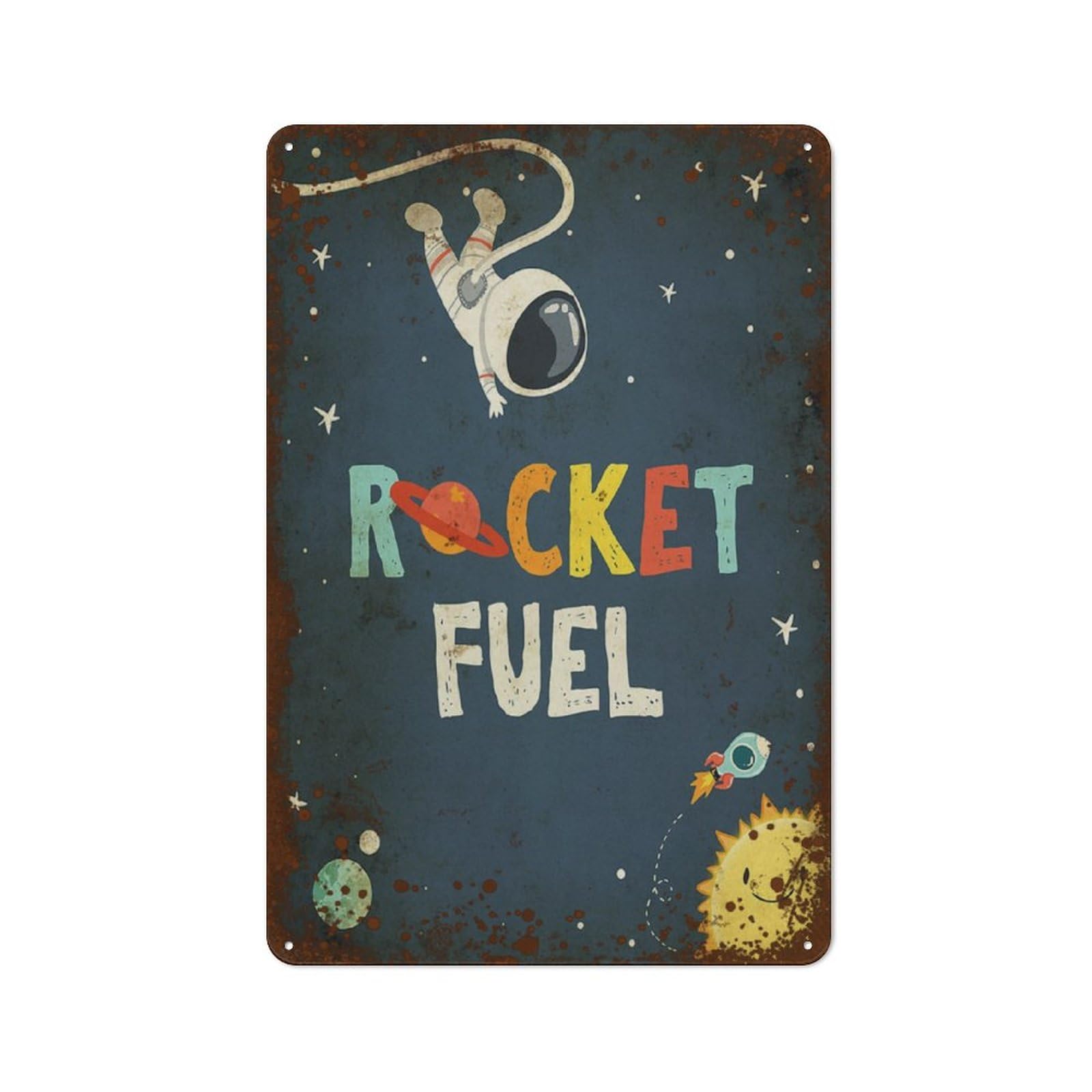 Kwqdozf Style-6 8X12 Inch Rocket Fuel Space Party Sign ,Outer Space Birthday Sign Astronaut