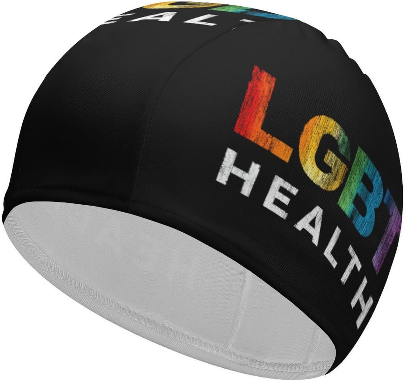 LGBT Health Womens Swim Cap for Men Adult Swimming Hat Curly Short Medium Long Hair