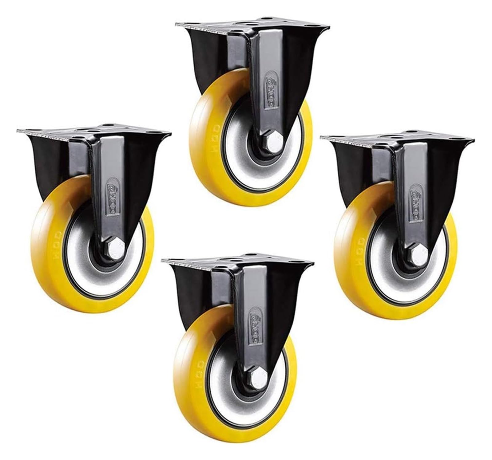 GYRAZXS Heavy Duty Swivel Wheels for Carts and Workbenches 1600L Load Capacity Rubber Casters with Brake Set Replacement Wheels for Smooth Transport