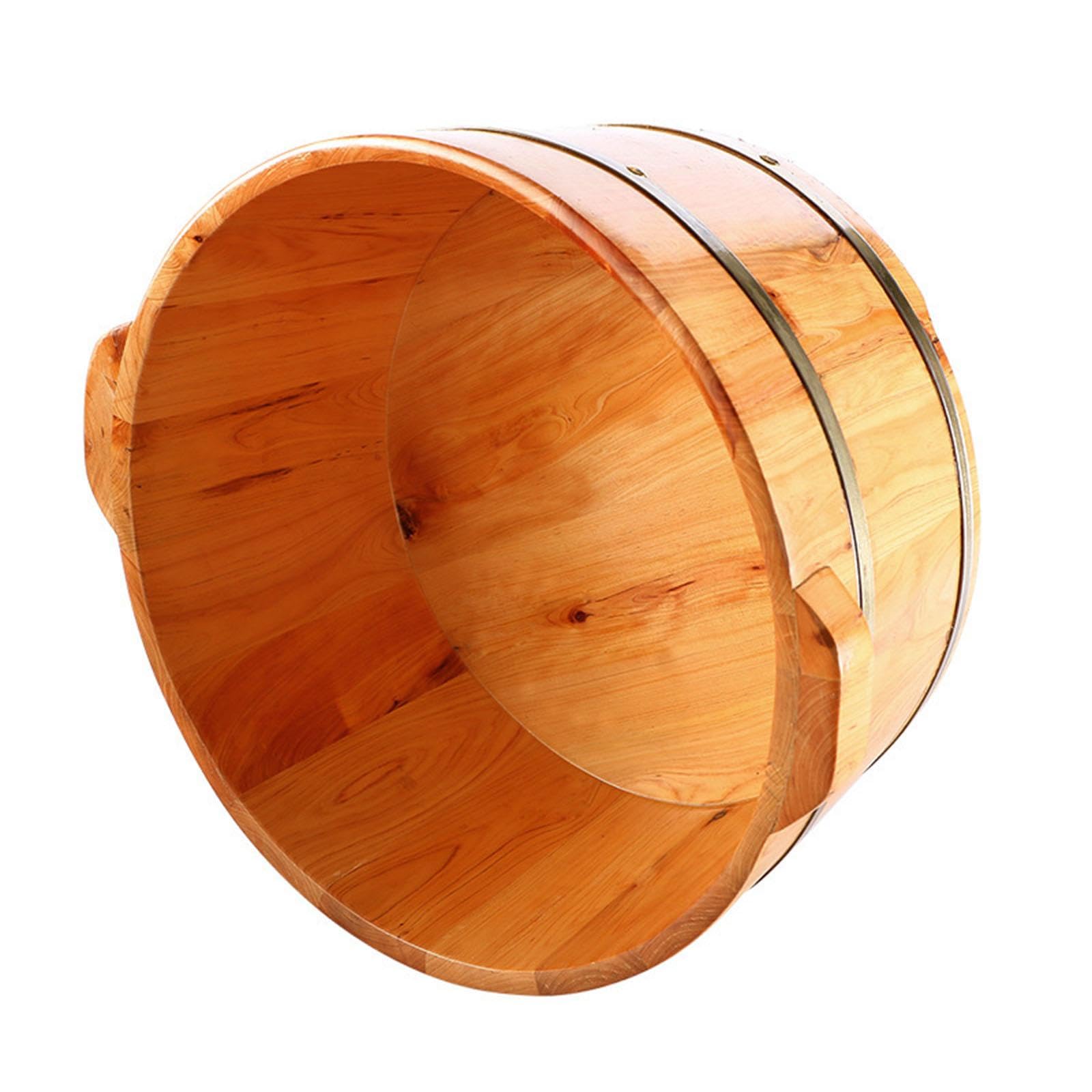 Fußbadewanne Holz Fußbad-Bucket Massagebecken Spa-pediküre Entspannungsfunktion Praktische Handhabung für Sauna Badezimmer Outdoor Zuhause