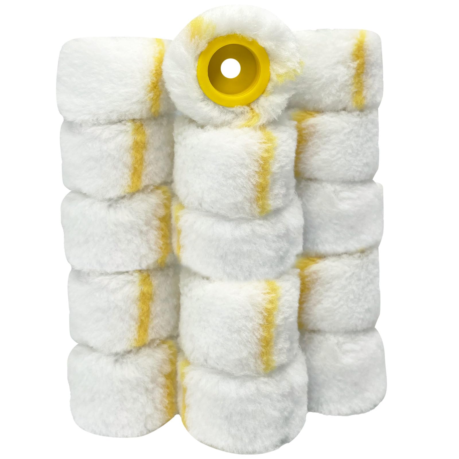Set di 15 mini rulli per pittura per tubi rotondi, tubi dell'acqua, tubi antincendio, tubi di recinzione, pennelli extra piccoli, accessori di ricambio per utensili da pittura, 15 pezzi