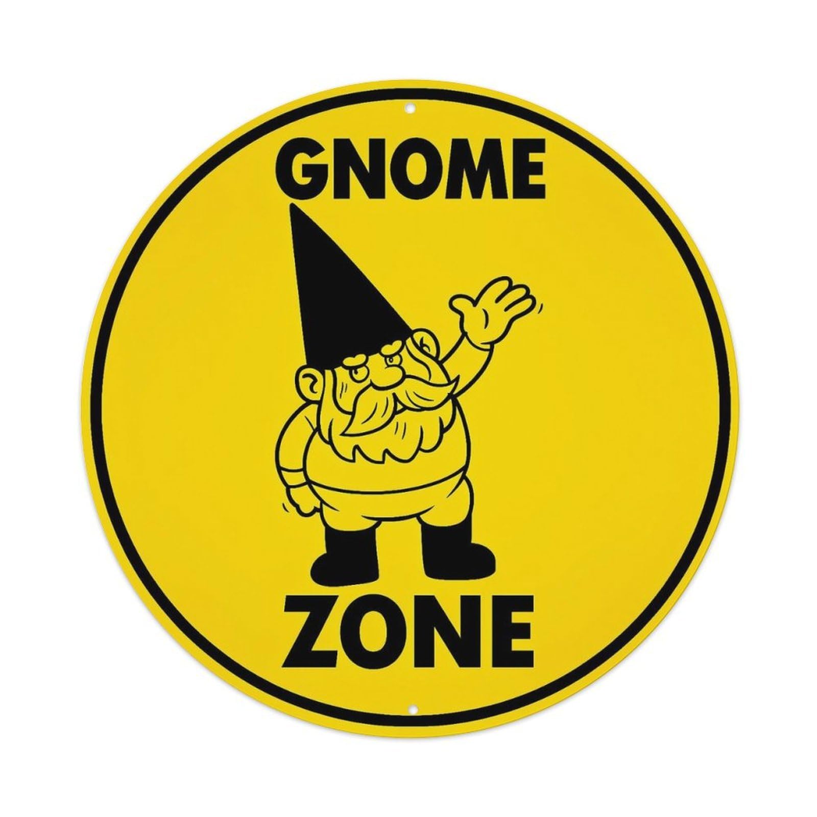Gnome Zone Warning Sign Design Tin Sign Metal Poster Vintage Metal Signs for Home Man Cave Bar Cafe Kitchen laundry room Wall Decorations 8x8 inches