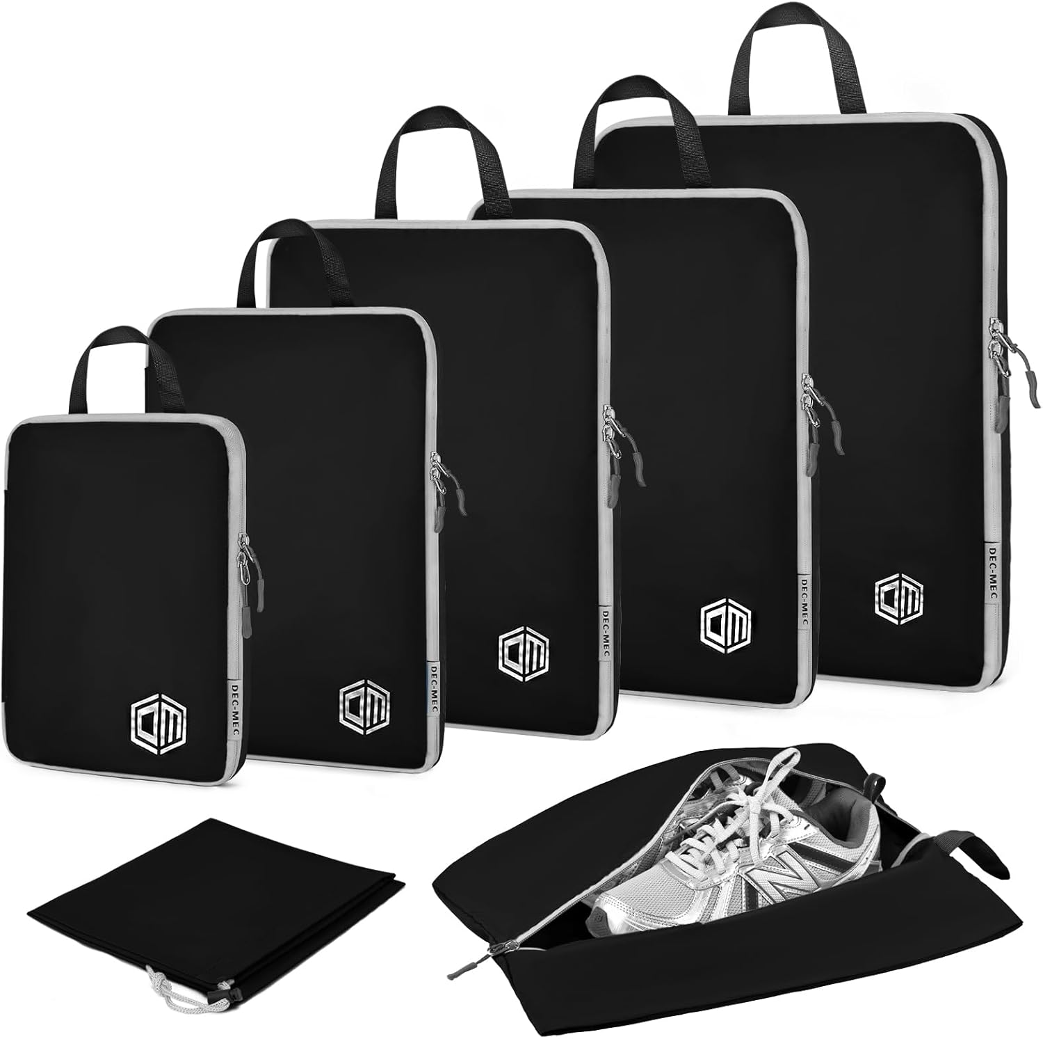 DecMec 7Set Ultralight Nylon Compression Packing Cubes