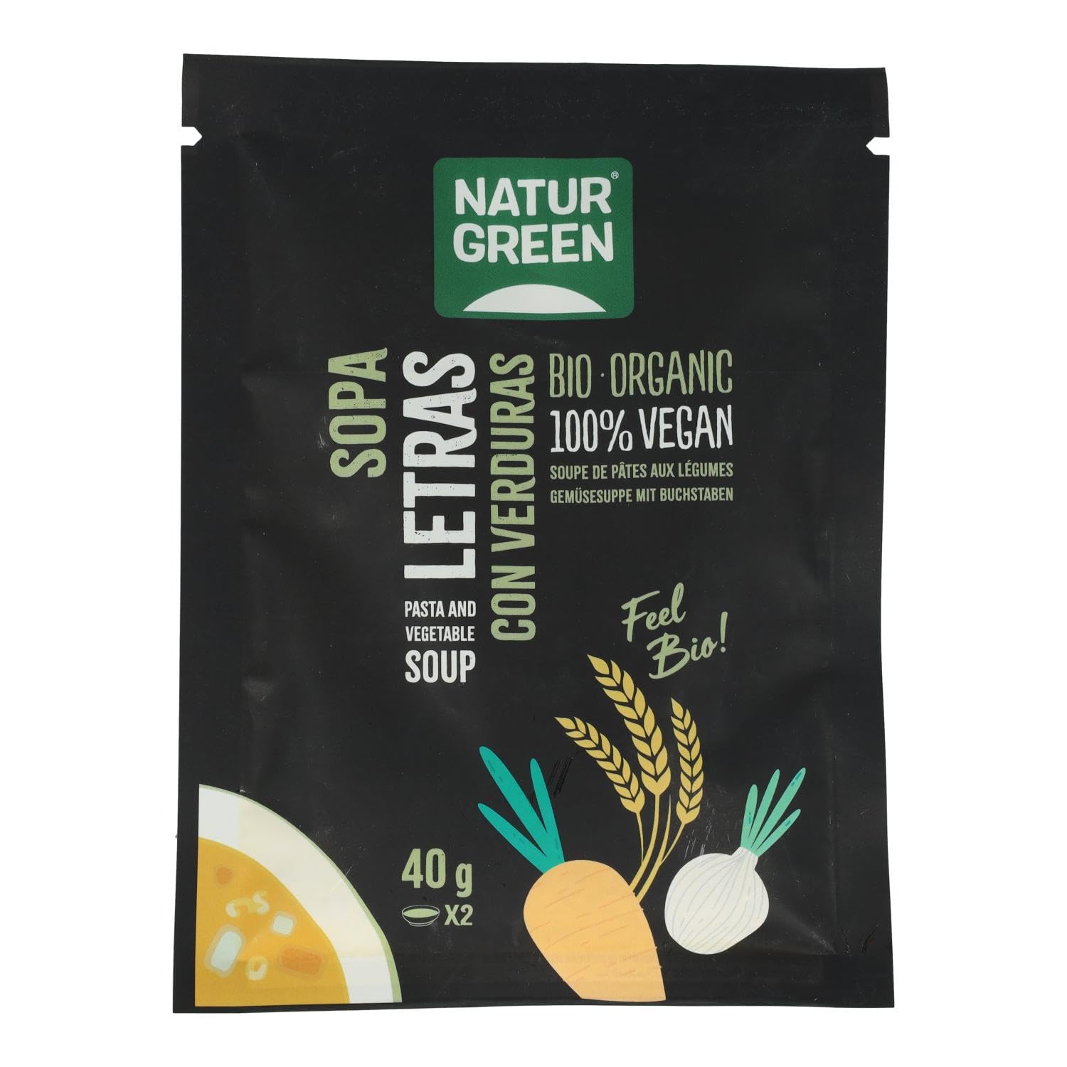 NaturGreen Sopa Letras con Verduras - 2 x 40 g