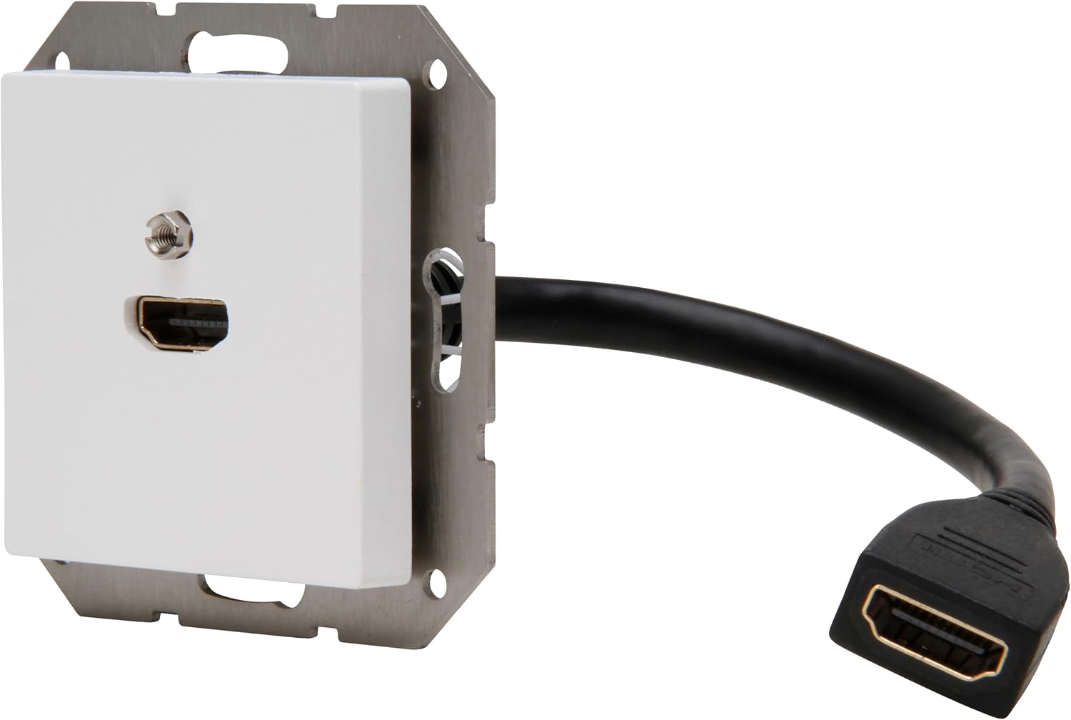 Kopp 495113003 HK07 HDMI Junction Box with Cover and with Cable Breakout 0.2 m, Colour: Arctic White