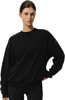りりり CREWNECK SWEATSHIRT ブラック ３６ Amazon.com: LilySilk Women Silk Terry Sweatshirt Classic Crewneck