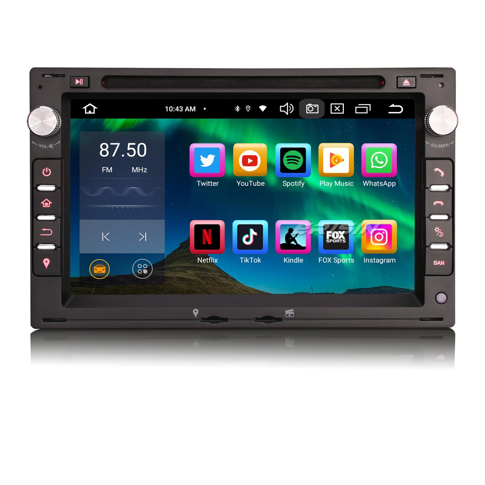 Erisin 7 pollici 8-Core 4GB+64GB Android 13 Autoradio Bluetooth GPS Navigatore per VW Passat Golf 4 Sharan Polo Lupo T5 Skoda Octavia Seat Ibiza 6L CarPlay Android Auto WiFi DSP DAB+CD USB OBD2 FM RDS