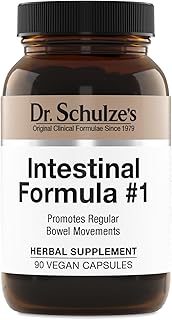 Dr. Schulze's Intestinal Formula #1 - Bowel Movement Supplement for Colon Health Support - Bloating & Constipation Aid - Intestinal Cleanse - All-Natural - Plant-Based - Vegan - 90 Count