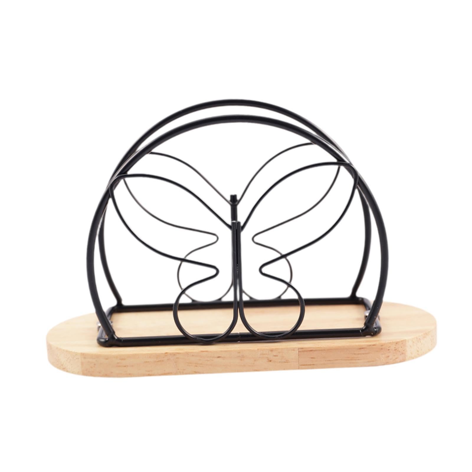 THE STYLE SUTRA Napkin Holder with Metal Wire Napkin Storage Box for Countertop Home Kitchen Butterfly Black-image-20