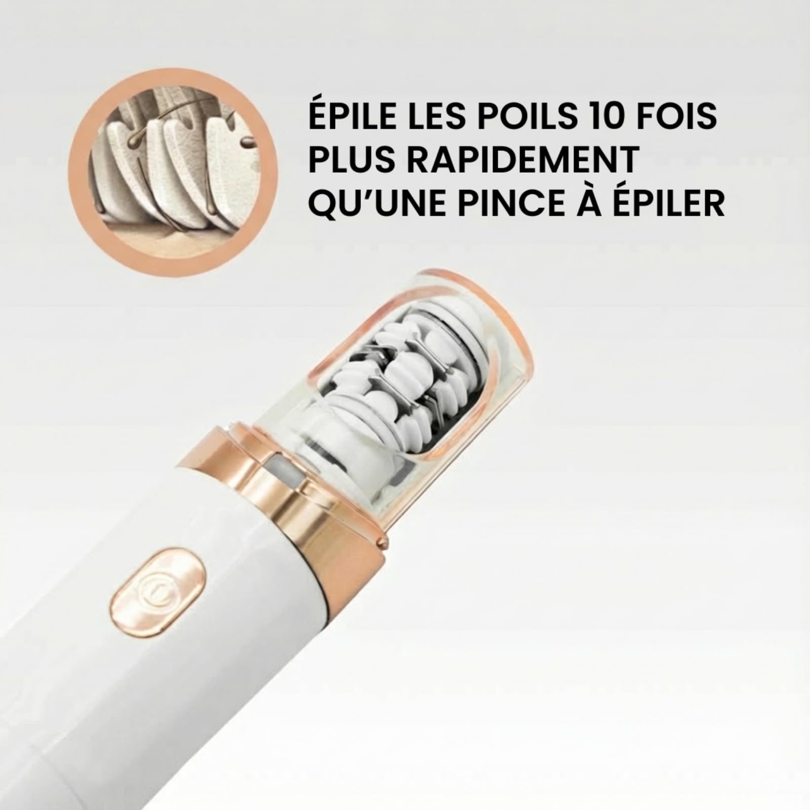 Klyne EpilSmooth Pro，Épilateur Électrique 2-en-1 Rechargeable pour Femmes avec Lumière LED, Tête de Remplacement Offerte,Épilation douce，Convient pour l'épilation complète du corps