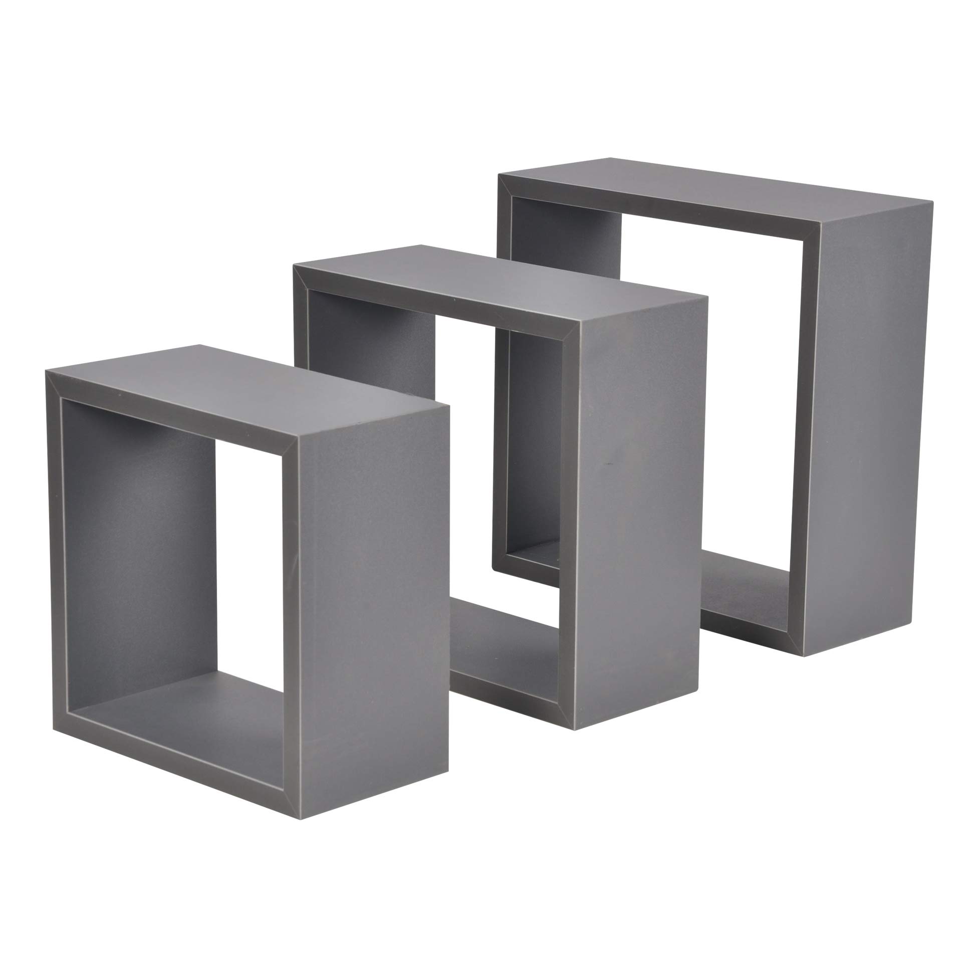 Modul'Home 6RAN789BC Ablage in Würfelform, Fach, MDF, 11,8 x 30 x 30 cm, Anthrazitgrau, 3 Tailles 23cm/26,5cm/30cm