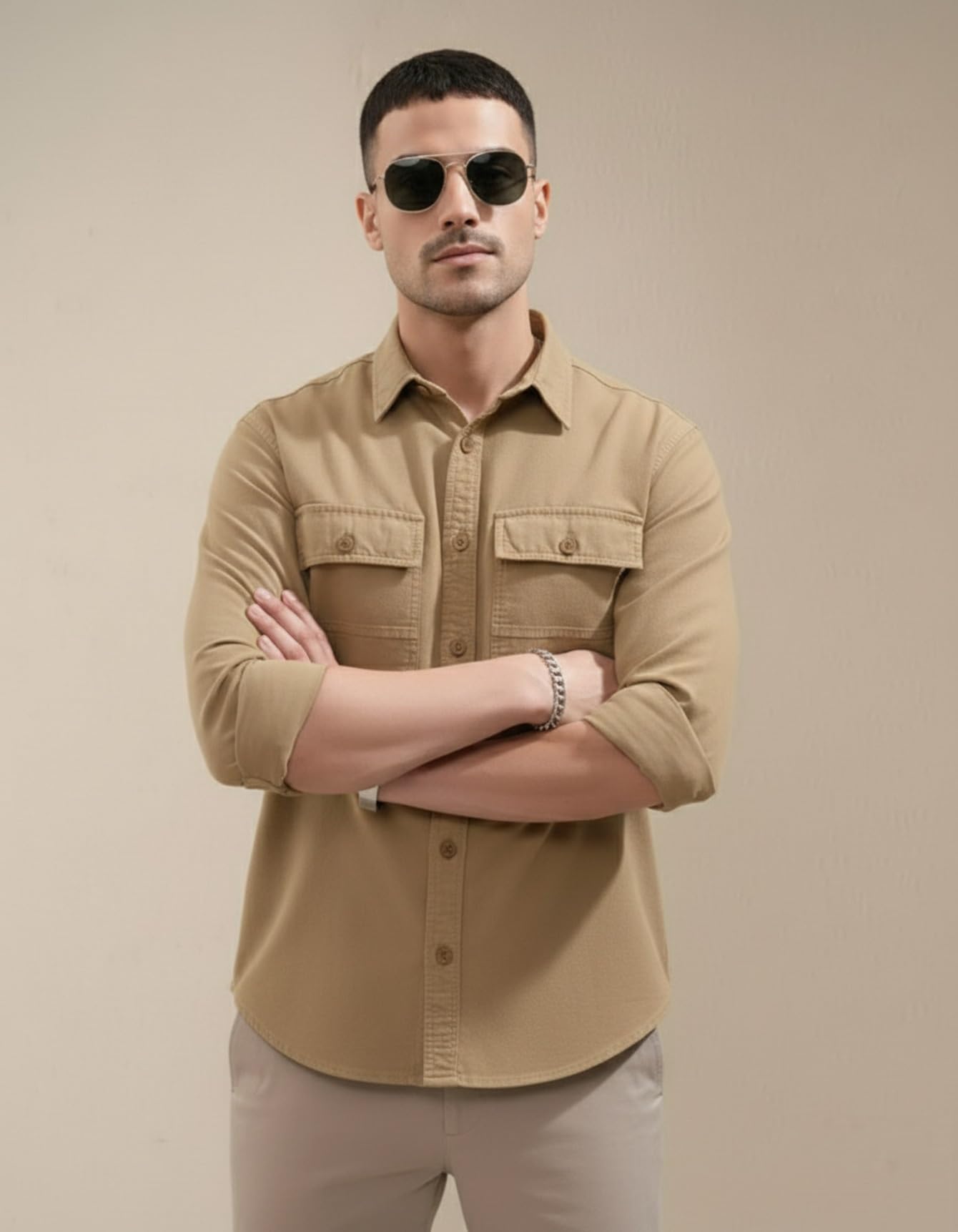 SMOWKLY Camicia casual da uomo, a maniche lunghe, con bottoni, con due tasche sul petto, elegante, vestibilità normale, 100% cotone, per ufficio, feste, stile western