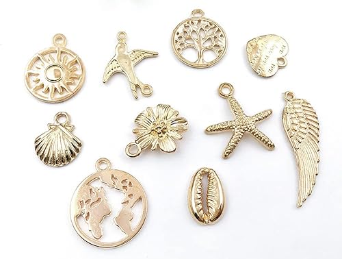 Miniatura 4 de 100 dijes de aleación mixta con anillos abiertos para manualidades, collares, pulseras, aretes, joyería