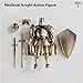 Osmanthus bloom Medieval Action Figures,Knight Armor Action Figure,Multi-Jointed Movable Robot Mannequin T13,Dummy 13 Action Figure(Assembly Required) (A-Golden)