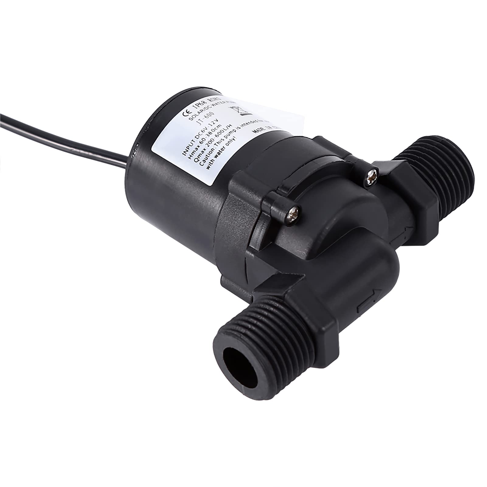 Syrisora ​​DC 12V Pompa di Circolazione dell'Acqua Solare Pompa dell'Acqua del Motore Senza Spazzole 600L / H Spina Impermeabile IP68