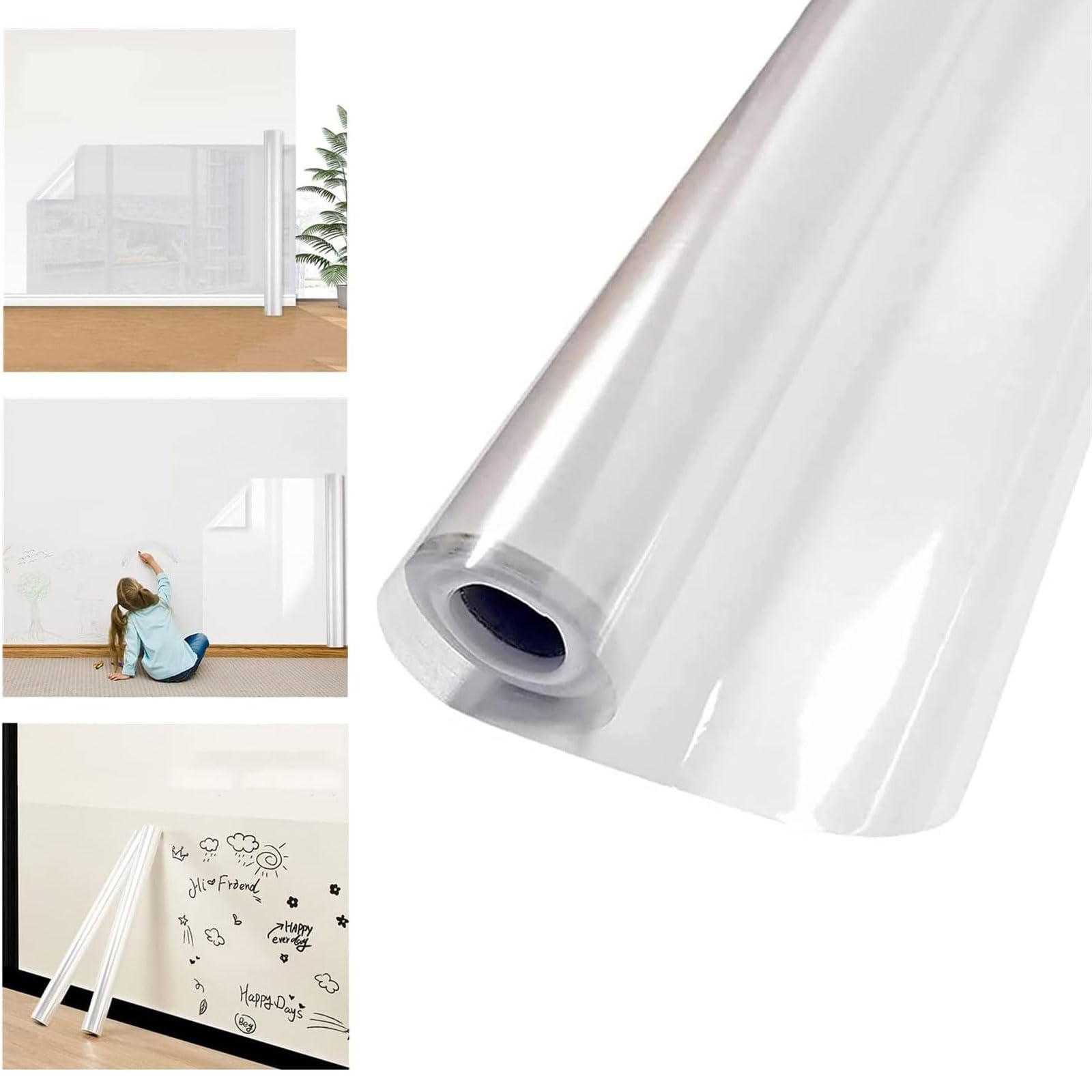 YUNSHAO Wall Electro Static Protective Film Electrostatic Absorption Wall Protective Film Self-Adhesive Wall Protection Film Kitchen Oil Proof Waterproof Sticker Clear Wall Protector