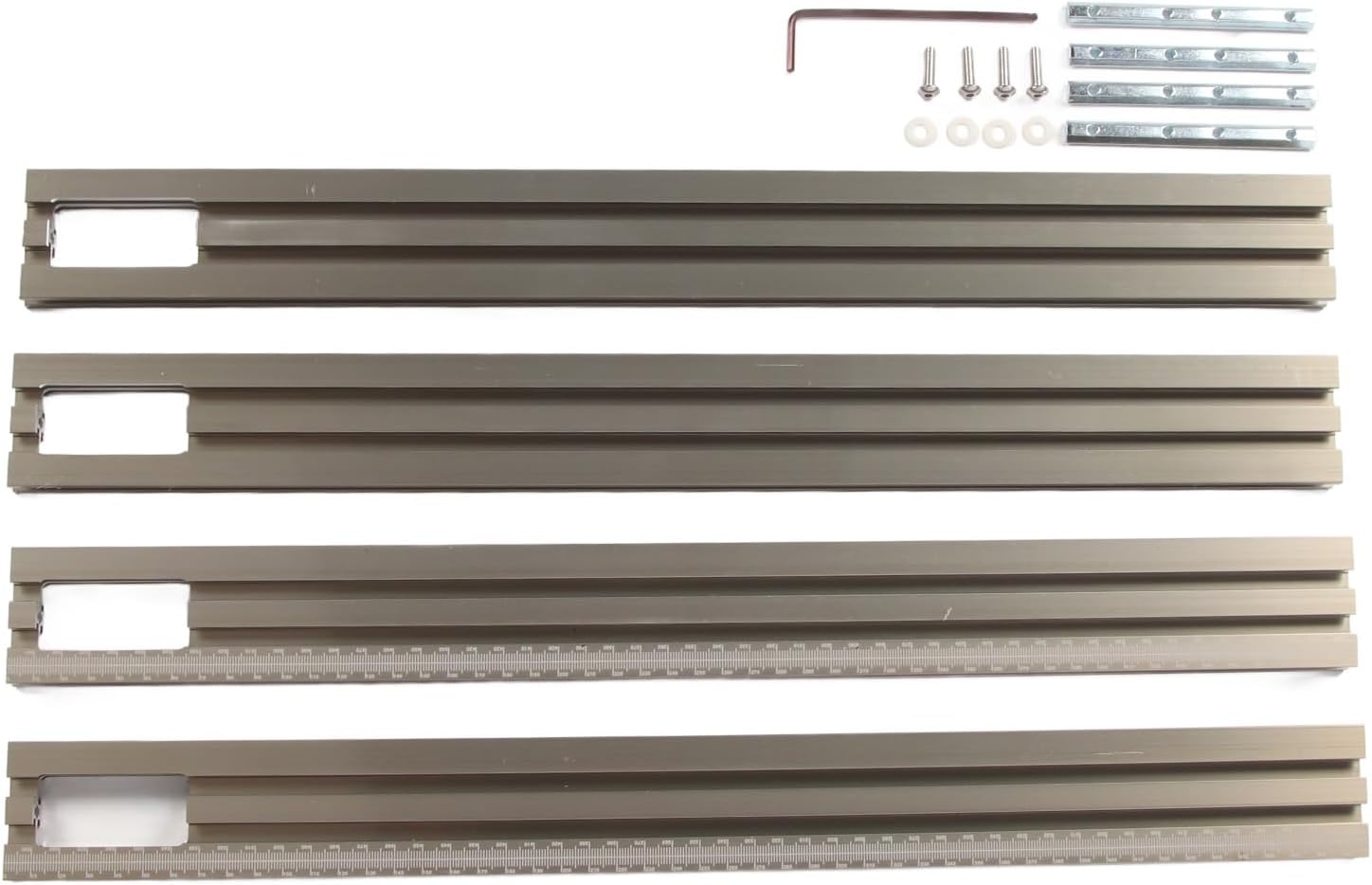 Hyuduo Woodworking Track Saw Guide Rail, Aluminium Alloy Parallel Guide Rail System with Adjustable Limit Block and Locking Design, for Woodworking Furniture Processing DIY