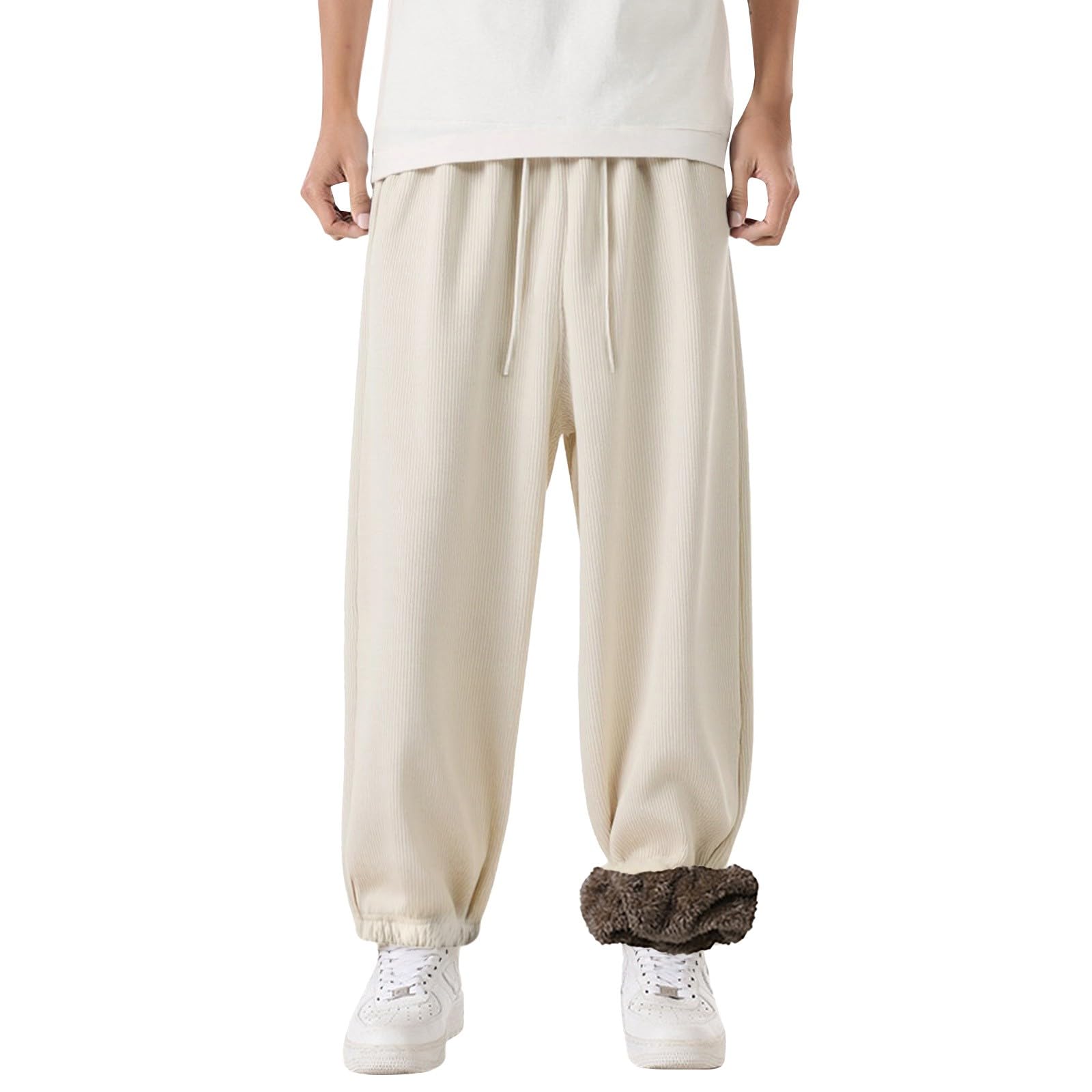Pantalon de Jogging décontracté en Velours côtelé, Ample et Chaud, à la Mode, pour Un Usage Quotidien