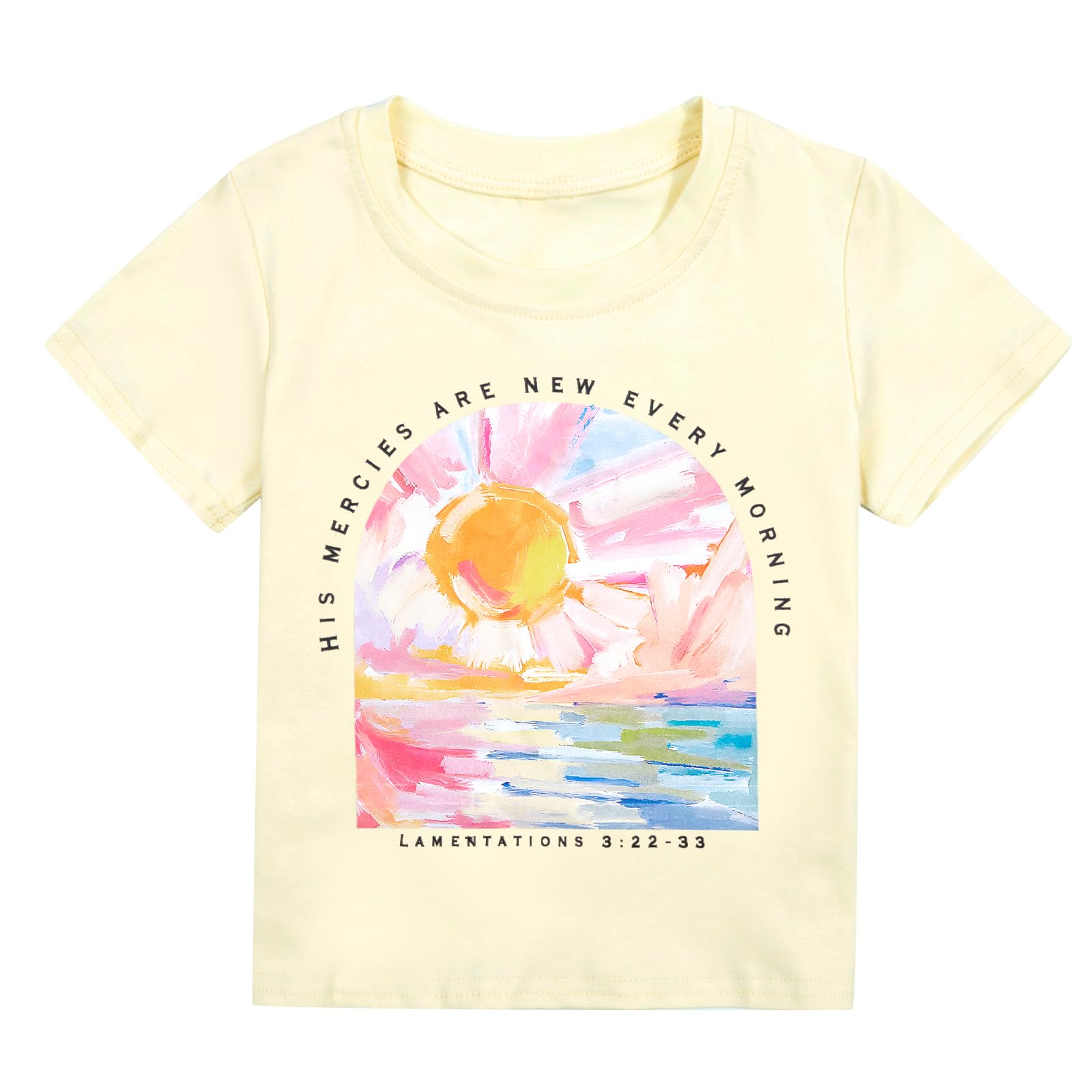 Jesus Shirts Toddler Christian Shirt His Mercies are New Every Morning Tshirt Girls Graphic Short Sleeve Tops