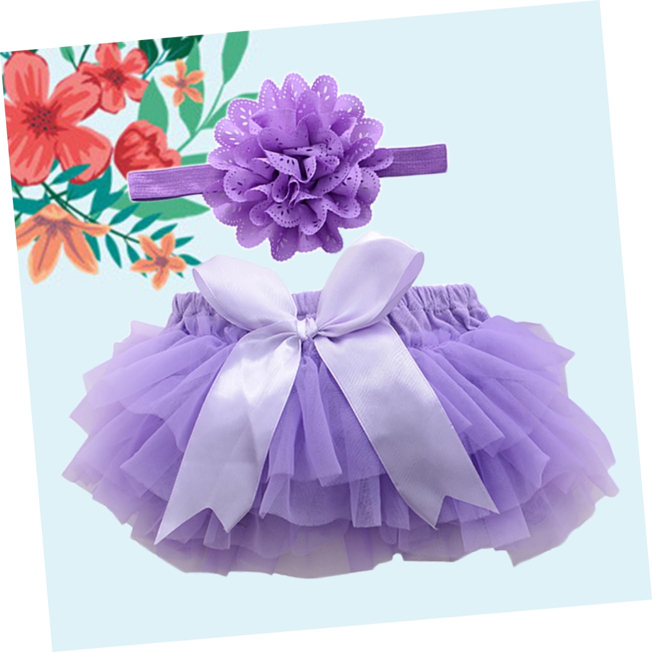LIFKOME 3pezzi Tutu Skirt e Cappellino per Neonate Costume Fotografico per Compleanno Tulle s Accessorio per