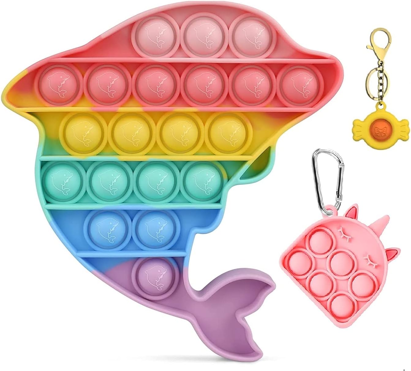 FunBlast 3 in 1 Pop It Fidget Toy, Real Silicone Pop it Fidget Toy, Pop It Fidget Toy (Multicolor)