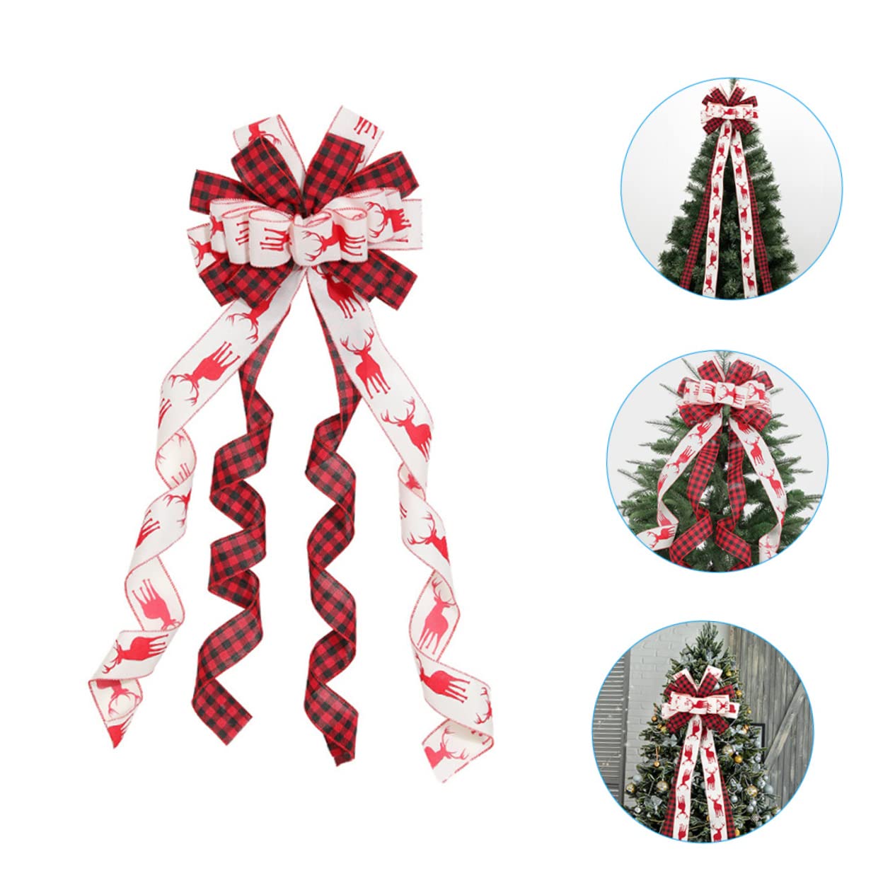 Cabilock 3st Weihnachtsbaumschleife Schaufenster-schleifenknoten Schleifen Für Kränze Weihnachts-DIY-Ornament-Accessoire Weihnachtsdekorativer Bogen Weihnachts-Topper-Schleife Kranzbögen