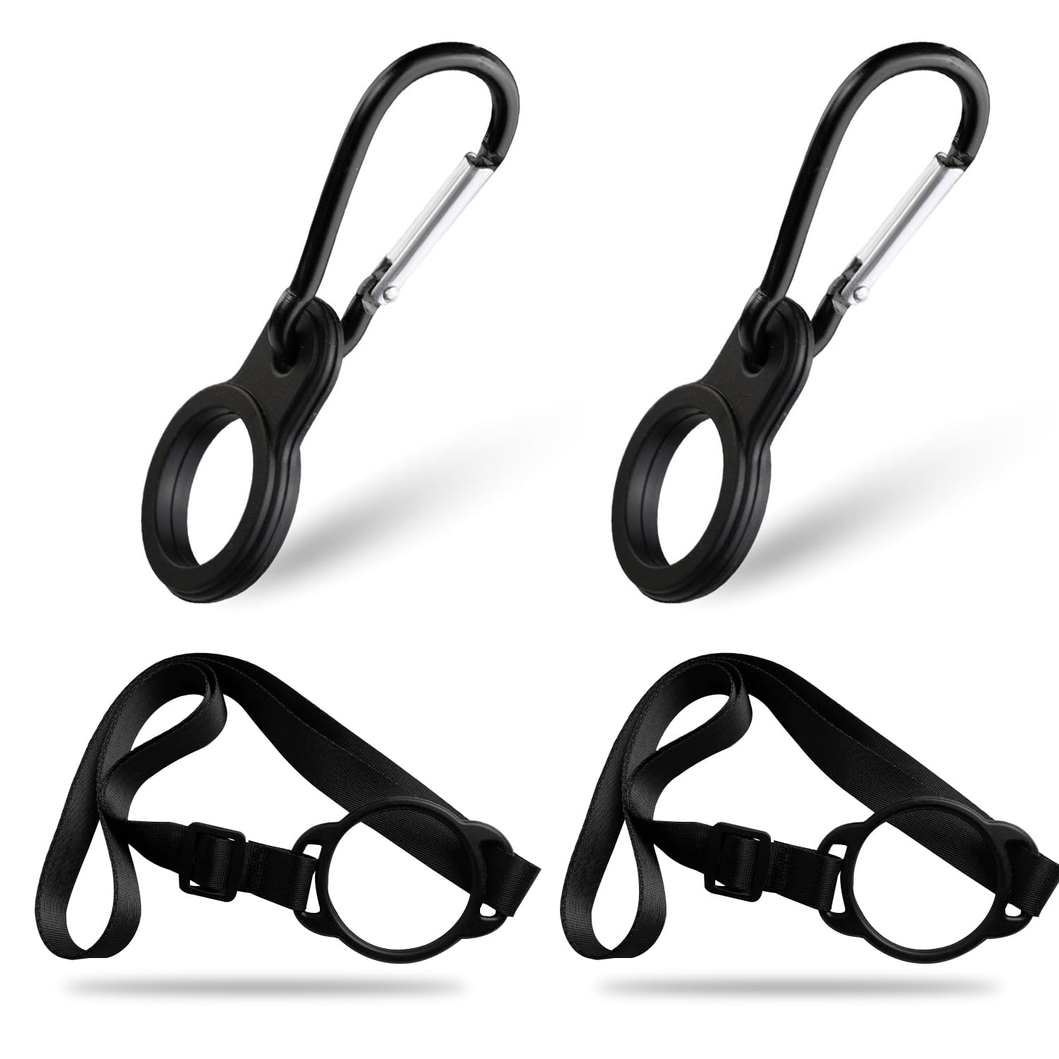 Supporto Per Bottiglia Da Cintura - 4 Clip In Nylon E 2 Tappi In Silicone, Per Campeggio, Trekking E Pesca, Multicolore - 6