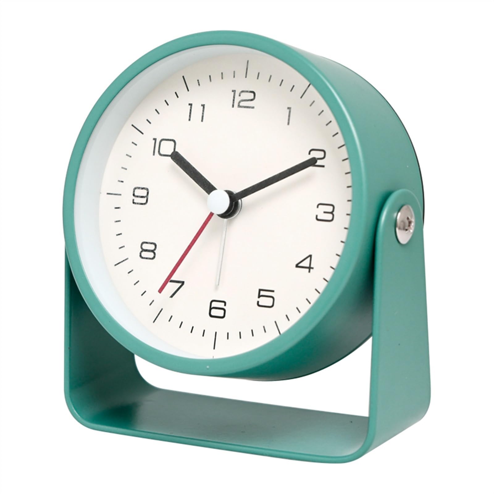 J9V4G6S3B5 Desk Clock Creative Metal Small Alarm Clock Student Specific Silent Desktop Minimalist Quartz for Room Desk Office Decor analogue alarm clock(Green)