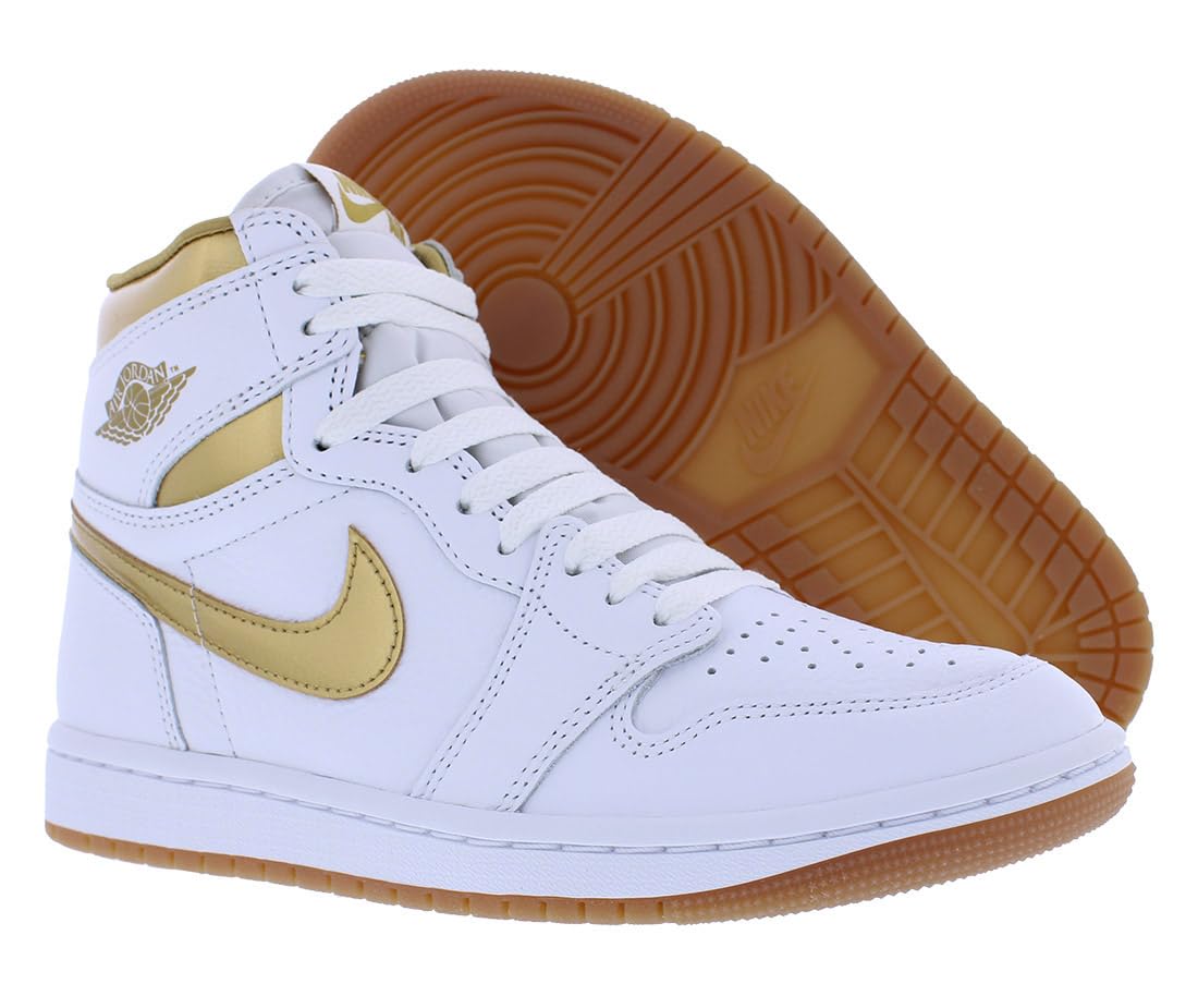 Nike Jordan Women's 1 Retro High OG White/Metallic Gold (FD2956 107) - Size: 8