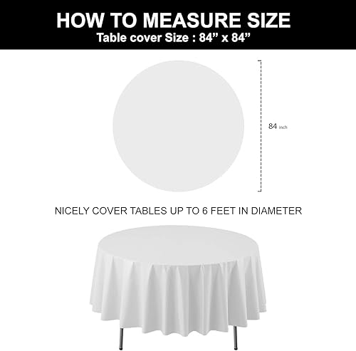 Miniatura 3 de Party Essentials Mantel redondo de plástico desechable de 84 pulgadas, 3 unidades, color burdeos