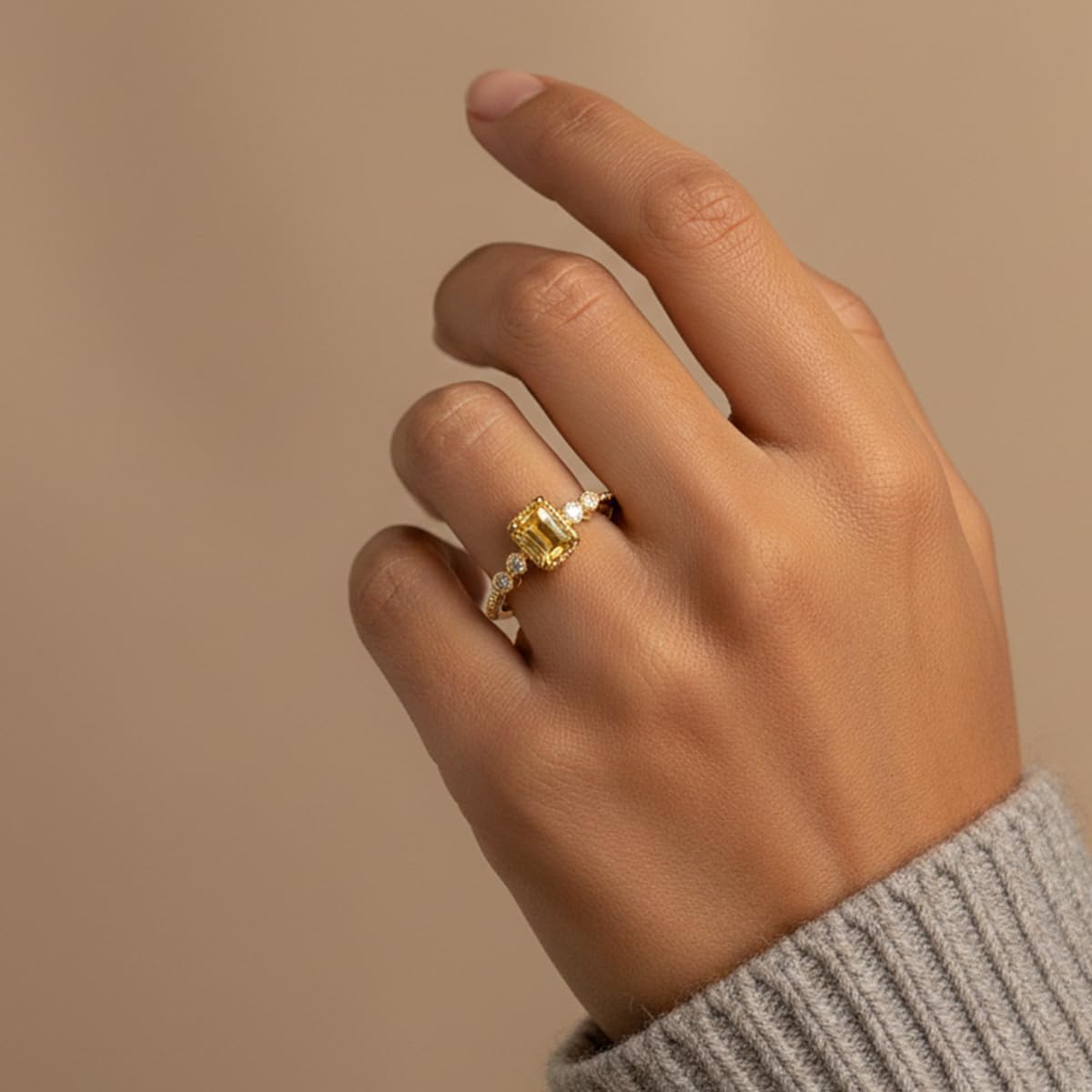 1pc Square Geometric Zirconia Inlaid Shiny Rings for Women Exquisite Light Luxury Rings Ladies Fine Jewelry Daily Life Dating Decor For Prom Party Early Fashion Trends