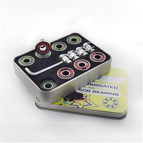 Miniatura 1 de SUOFEILAIMU 16Pcs 7 Beads Lubricated 608RS 608 Skating Bearing for Inline Speed Roller Skates Shoes Skateboard Patines Spacer (Color  1 Set Bearings)