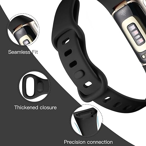 Vista 47 de Maledan Paquete de 3 correas compatibles con Fitbit Charge 5/Charge 6 bandas para hombres y mujeres, correa de repuesto deportiva suave y duradera