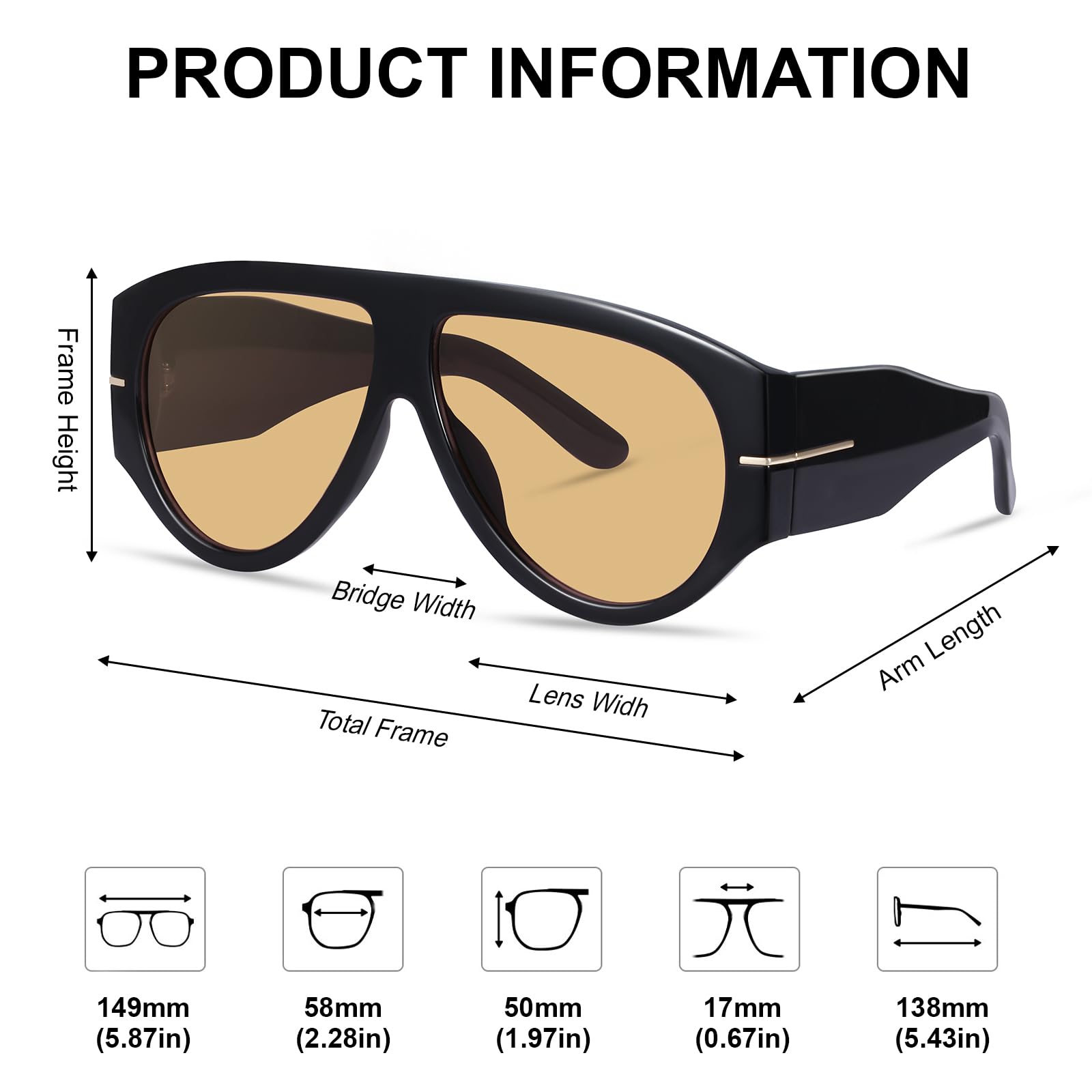 Übergroße Retro-Sonnenbrille für Damen und Herren, 70er-Jahre, dick, klassischer Vintage-Stil