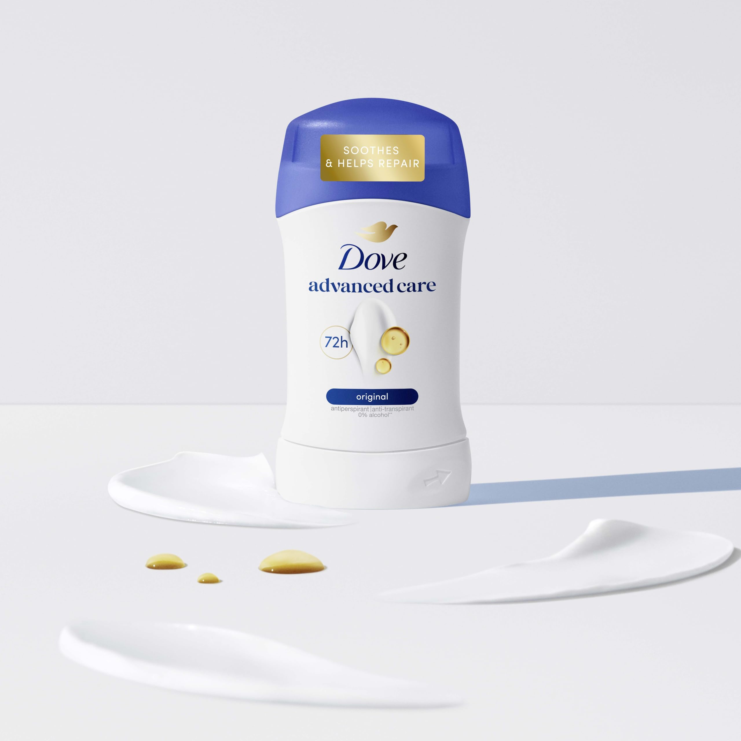 Dove Desodorante en barra antitranspirante original, protección hasta 72 horas, con tecnología pro-ceramida e ingredientes hidratantes, desodorante para hombre y mujer, 6 unidades