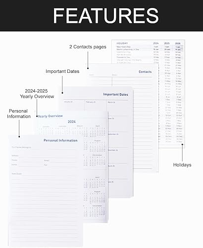 Miniatura 6 de Agenda semanal y mensual 2024, 18 meses (enero de 2024 a junio de 2025), agenda académica de 5.7 x 8.1 pulgadas, agenda diaria 2024-2025 con soporte